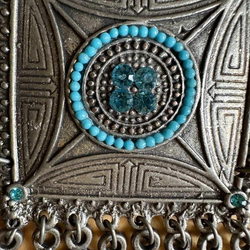 Portugal Coin, turquoise, silver necklace, GD - Picture 3 of 9
